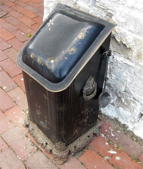 coal kettle metal box|antique coal box iron.